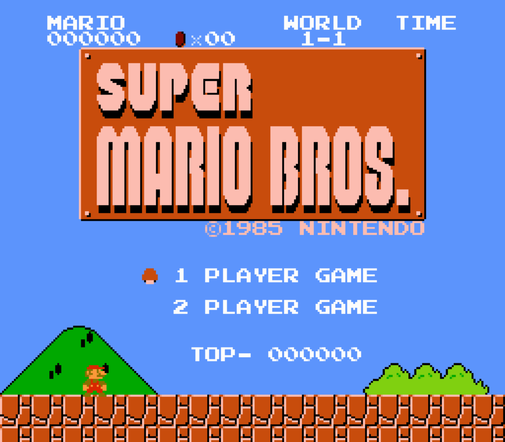 Herní Historie #1 Super Mario Bros Title screen